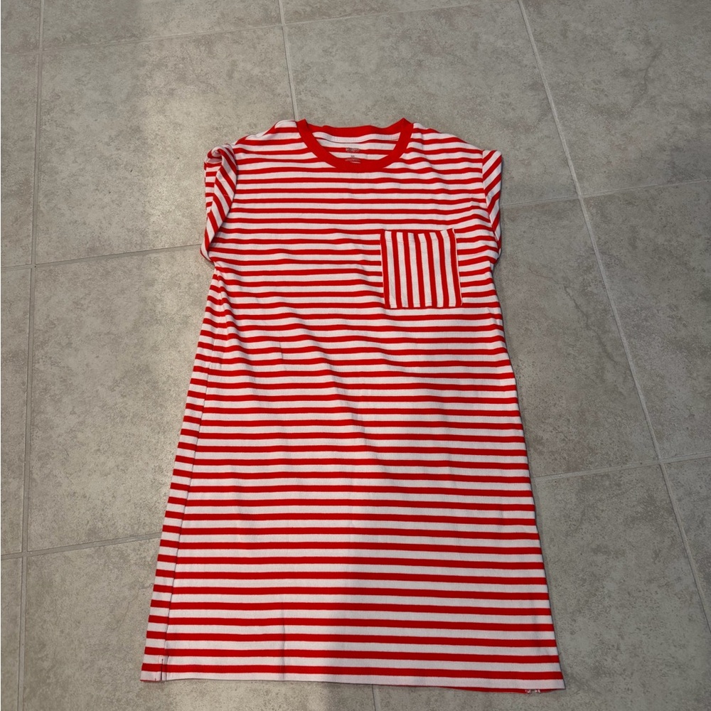 Sonoma Red and White Striped Dress